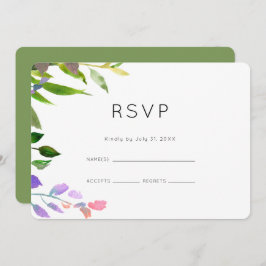 Convite Summer Floral Watercolor Weding RSVP