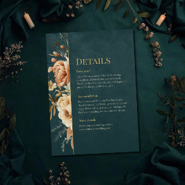 Convite Summer Forest Witch Teal Wedding Details Card