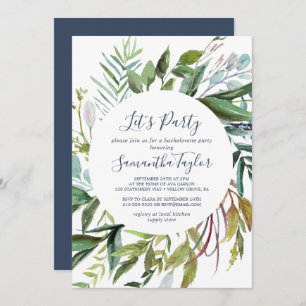 Convite Summer Greenery Diamond Wreath Party