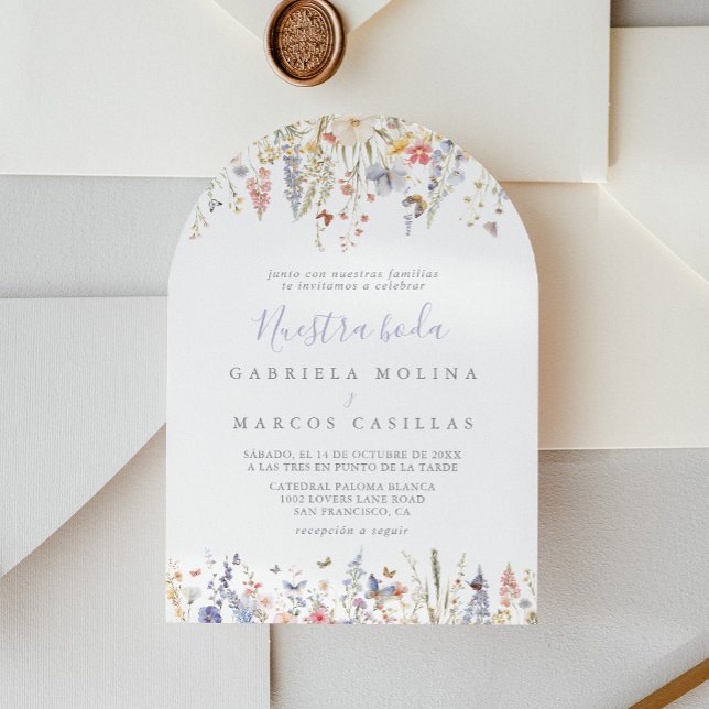 Convite Summer Multicolor Wildflower Boda Wedds (Criador carregado)