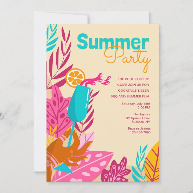 Convite Summer Party (Frente)