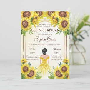 Convite Summer Quinceanera Garden Sunflower Aniversário