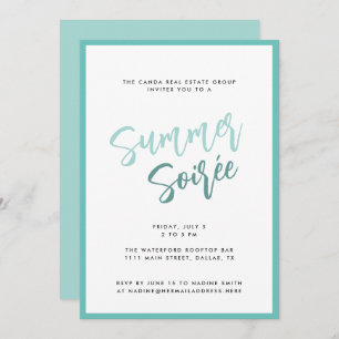 Convite Summer Soiree Modern Script Corporate Summer Party