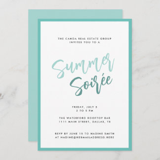 Convite Summer Soiree Modern Script Corporate Summer Party