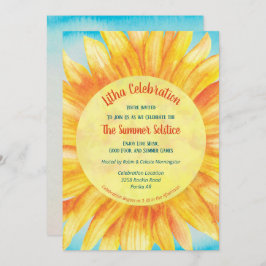 Convite Summer Solstice Sunflower Sun Wiccan Litha Party