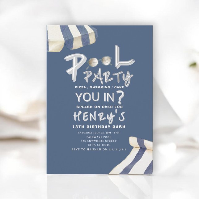 Convite Summer Splash Pool Party Invite (Criador carregado)