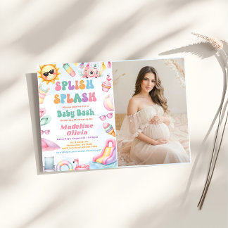Convite Summer Splish Splash Baby Shower Party Photo
