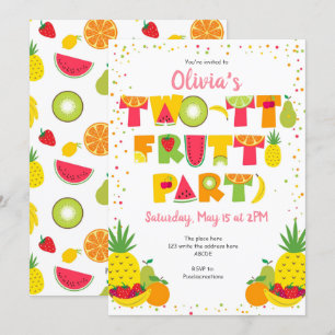 Convite Summer, Twotti Frutti, Tropical, segundo aniversár