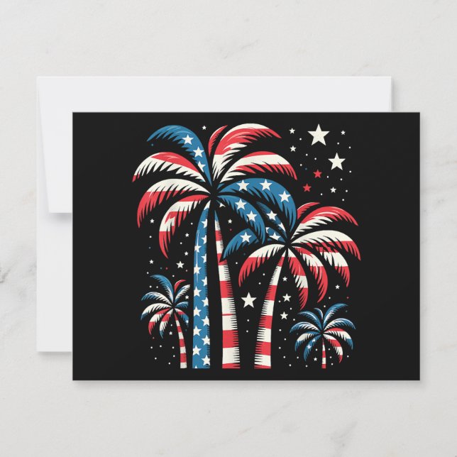 Convite Summer USA Flag 4 de julho (Frente)