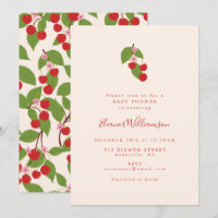 Summer Vintage Red Cherries Chá de fraldas Boho