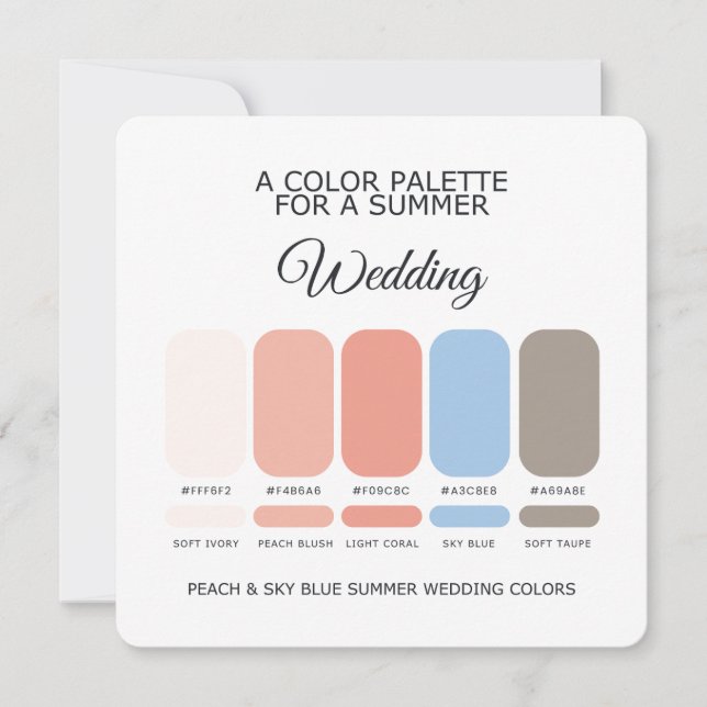 Convite Summer Wedding Color Palette 2026 Card (Frente)