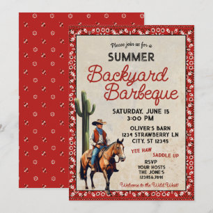 Convite Summer Western Cowboy Barbeque