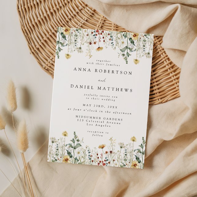 Convite Summer Wildflower Field Wedding Invitation (Criador carregado)
