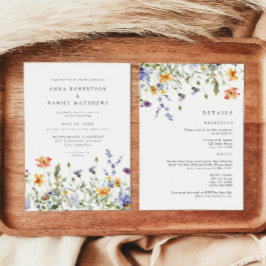 Convite Summer Wildflower Garden All-in-One Wedding