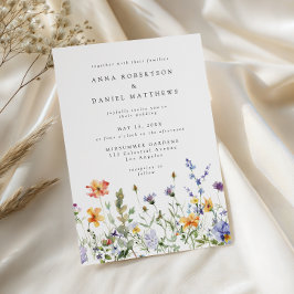 Convite Summer Wildflower Garden Wedding Invitation
