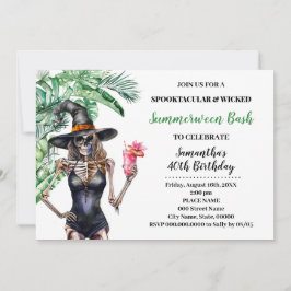 Convite SummerEntre Bruxas Piscina Bash Birthday