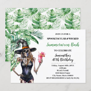 Convite SummerEntre Bruxas Piscina Bash Birthday