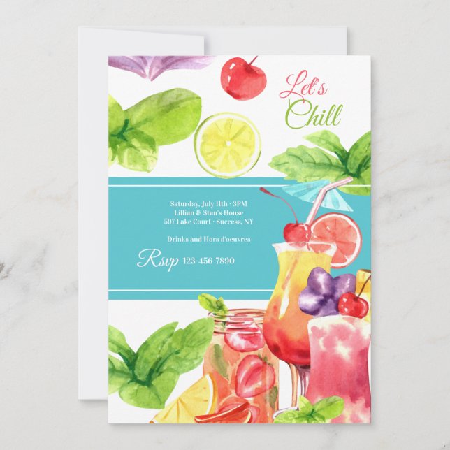 Convite Summertime de Chill de vamos (Frente)