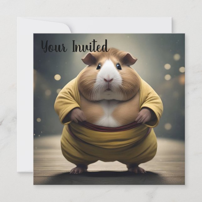 Convite "Sumo Squeakdown: O Poderoso Lutador de Porquinho- (Frente)