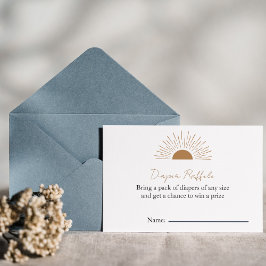 Convite Sun chá de fraldas Rustic Fralda Raffle