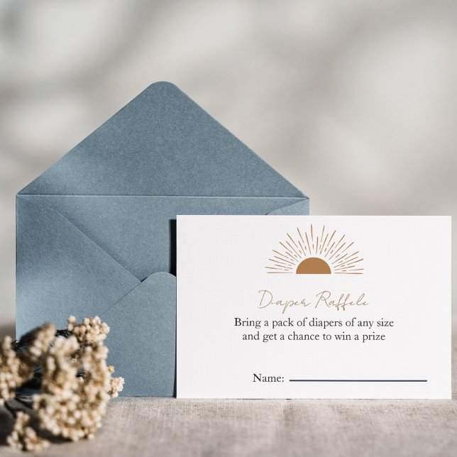 Convite Sun chá de fraldas Rustic Fralda Raffle (Criador carregado)