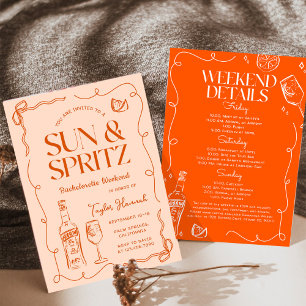 Convite Sun e Spritz Bachelorette Weekend Itinerário