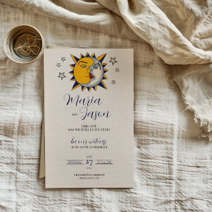 Convite Sun Moon mexicana Stars Casamento Celestial Místic