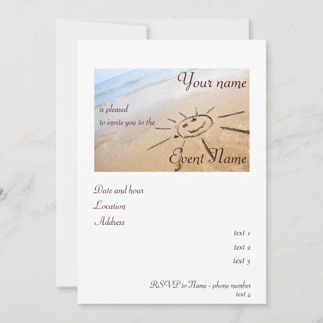 Convite Sun Na Praia (Frente)