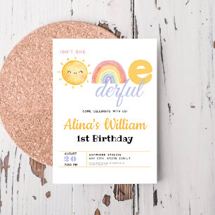 Convite Sun Rainbow Não é ela primeiro aniversario maravil