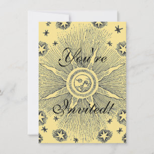Convite Sun Stars Antiguamente Night Sky Medieval Zodieval