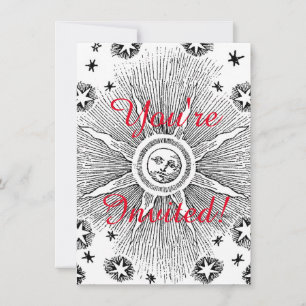 Convite Sun Stars Antiguamente Night Sky Medieval Zodieval