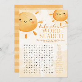 Convite Sun Sunshine Word Search - Jogo de Chá de fraldas