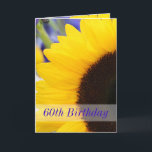 Convite Sunflower 60th Birthday Party<br><div class="desc">A cheerful sunflower 60th birthday party folding card invitation.</div>