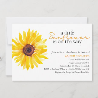 Convite Sunflower Baby Shower Invitation | Editable Floral