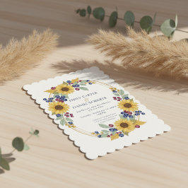 Convite Sunflower Botanical Wedding Invitation