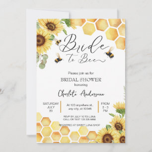 Convite Sunflower Bride para Casamento de Bee Rustic Brida
