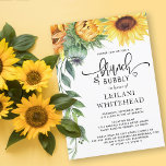 Convite Sunflower Brunch e Chá de panela<br><div class="desc">Celebre a noiva a ser com este chá de panela inspirado no girassol. O Bridal está escrito em uma fonte escrita à mão e um coração especial ao lado do chá.</div>