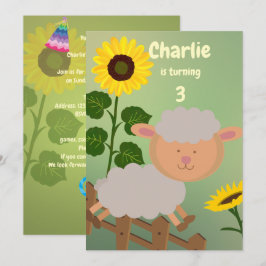 Convite Sunflower Charlie Birthday