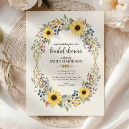 Convite Sunflower Corner Bridal Shower Invite Rustic Style