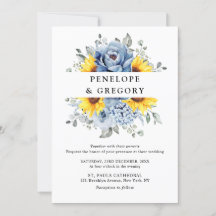 Sunflower Dusty Blue Slate Peony Casamento Floral