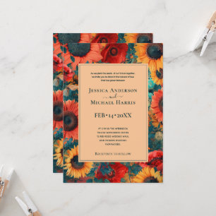 Convite Sunflower e Poppy Reverie