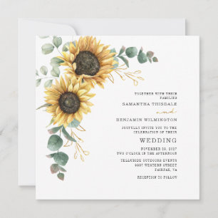 Convite Sunflower Eucalyptus Deixa Casamento Floral