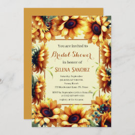 Convite Sunflower Eucalyptus Floral Chá de panela