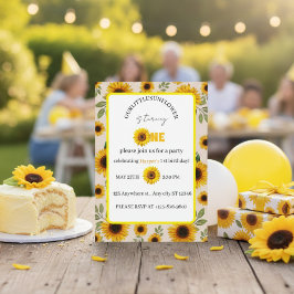 Convite Sunflower First Birthday Invitation Our Little Sun