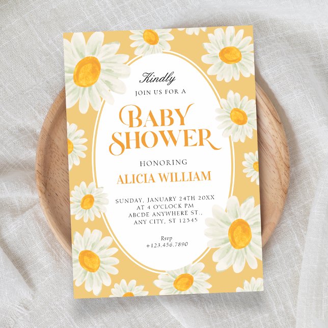 Convite Sunflower Floral seamless pattern baby shower (Criador carregado)