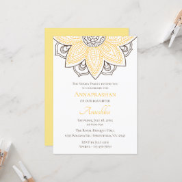Convite Sunflower Mandala Amarelo | Annaprashan