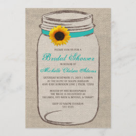 Convite Sunflower Mason Jar Chá de panela
