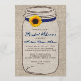 Convite Sunflower Mason Jar Chá de panela