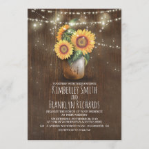 Sunflower Mason Jar String Lights Casamento outono