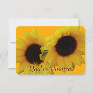 Convite Sunflower Personalize Cartão RSVP Flor
